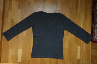 Šedý dámský úpletový svetřík s 3/4 rukávy vel. 40 - 4