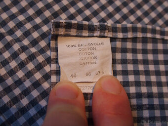 Seidensticker pánská modrá košile kostka slim fit vel. 40 - 4