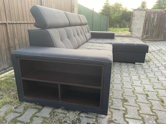 Sedačka, gauč černý rozkládací s úložným prostorem - 4