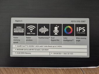 ACER Aspire 5 A515-51G-55X7 (i5 8th gen) RAM 16GB, SSD 500GB - 4
