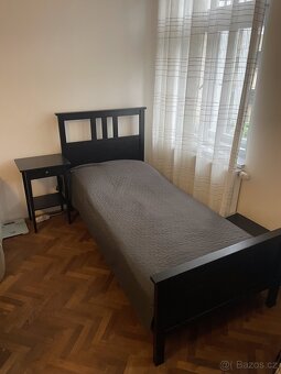 Postel 90x200 + rošt + matrace - ikea hemnes černá - 4