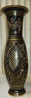Mosazná váza černá zlatá - 4