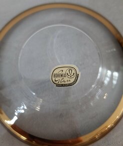 Skleněné moka šálky s podšálky zlacené - 4