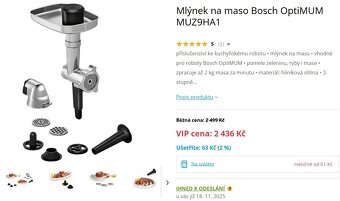 Mlýnek na maso pro Bosch robot OptiMUM - 4