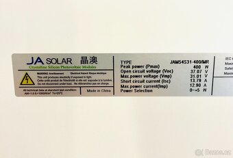 fotovoltaické solární panely - nové / 400W / JA Solar / 1.7m - 4