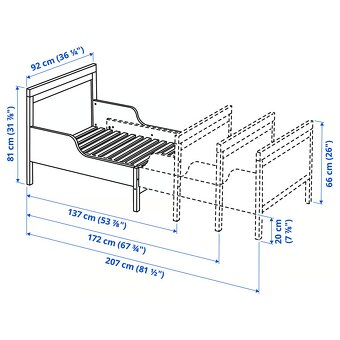 Dětská rostoucí postel Ikea Sundvik - 4