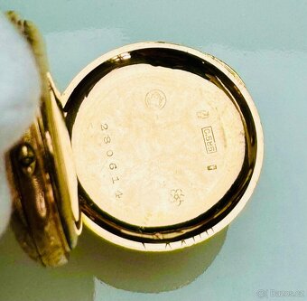 14K ZLATÉ KAPESNÍ HODINKY - JEPTIŠKY S ANDĚLÍČKEM - 4