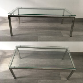 Konferenční nerezový skleněný stůl - 4