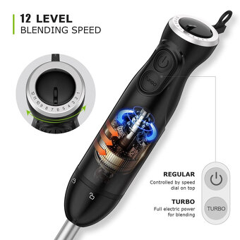 Tyčový mixér 1000W Bonsenkitchen HB3201 - 4