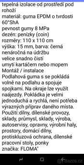 Podlahová guma 110x110x1,5cm-3 ks - 4