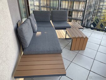 Zahradní / balkonový nábytek – pohovka + stolek - 4