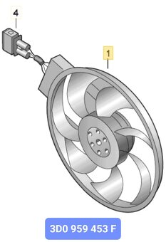 VW Phaeton 3D - sahara, větrák chladiče - 4