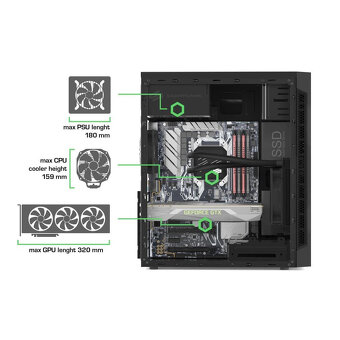 Skříň SilentiumPC Armis AR1 | ATX | čtečka SD | 2x USB 3.0 - 4