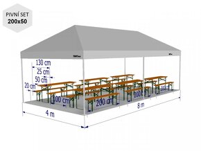 Pronájem nůžkového stanu 8x4m - 4