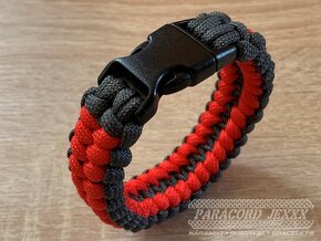 PARACORD náramek (18 cm) red - grey - 4