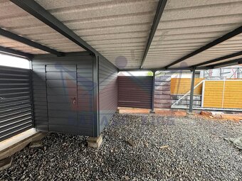 Carport s úložným boxem, garážová stání 6,5×7 m - 4