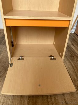 Vysoká skříň/ knihovna, design světlý dub - 4