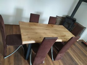 Jídelní stůl dub divoký 6ks jídelní židle - 4