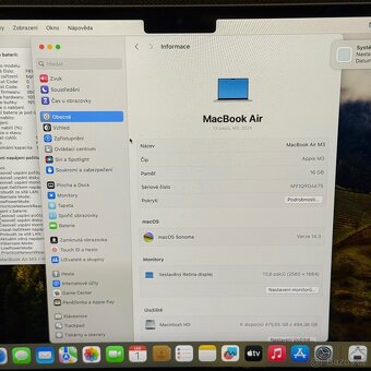 NOVÝ APPLE MACBOOK AIR 13.6” M3/512GB/16GB/BATERIE 100% - 4