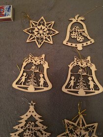 vánoční ozdoby dřevěné+zdarma červené - 4