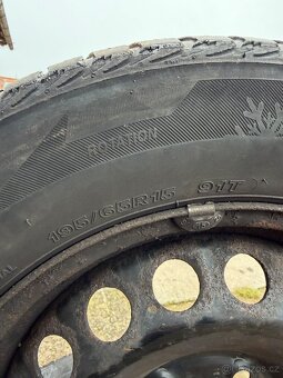 Prodám plechové disky 5x112 se zimní pneu 195 65 r15 - 4