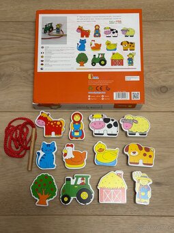 Lacing Blocks - Dřevěné navlékání Safari - 4