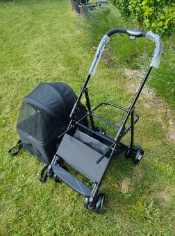 Kočárek pro psy a kočky 2v1 s odnímatelnou boudičkou - nové - 4