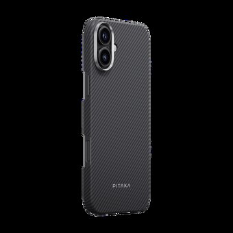 Kryt Pitaka Ultra-Slim Case Black/Grey Twill Apple iPhone 16 - 4