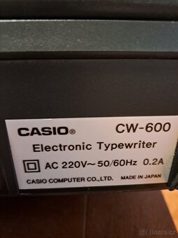 Elektrický psací stroj Casiowriter  cw-600 - 4