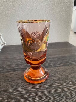 Skleněná grogovka, ruční malba, zlaceno BohemiaCristal - 4