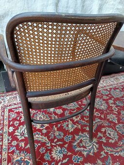 Retro polokřeslo Ton, s výpletem a opěrkami - 4