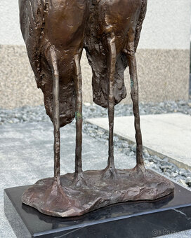 Bronzová socha Pár marabu exotická soška ptáků luxusní dekor - 4