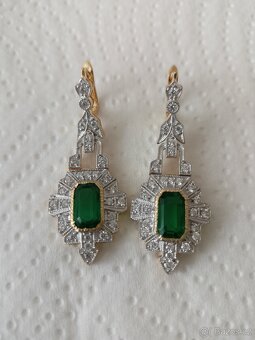 visacy nausnice art deco AG925 ZLACENE - 4