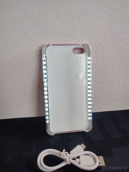 Růžový obal s bočním LED osvětlením pro iPhone 5/5s - 4