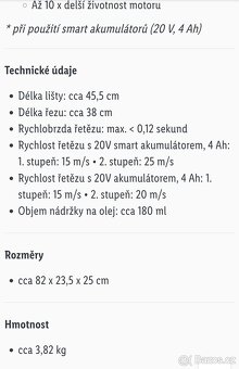 Aku řetězová pila peformance - 4