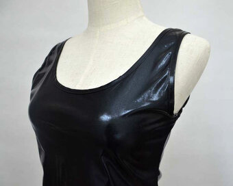Sexy latexové mini šaty vel XXL poprsí 98-108 cm - 4