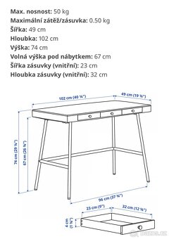 LILLÅSEN Psací stůl, bambus - 4