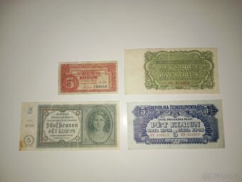 BANKOVKY 5 KČS 1940-1961, 4 RŮZNÉ EMISE - 4
