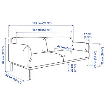 2-místná pohovka, Ikea ÄPPLARYD - velmi dobrý stav - 4