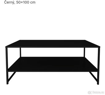 Konferenční stolek černý kov 100x50 cm - 4