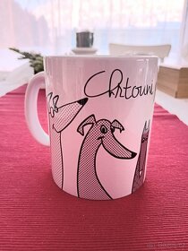 Bílý hrnek s chrty - 4