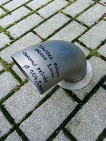 Nerezové INOX koleno s přírubou, Průměr 104,5mm, plech 2mm - 4