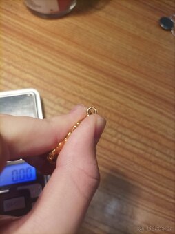 Zlatý puncovaný asijský starožitný přívěsek Budha - 4