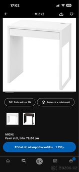 Psací nebo PC stůl IKEA 73x50 cm - 4