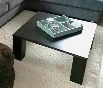 konferenční stůl, dub masiv 73x73 cm - 4