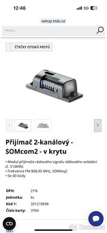 Dálkový ovladač kódový +prijimac SOMcom2+trafo - 4