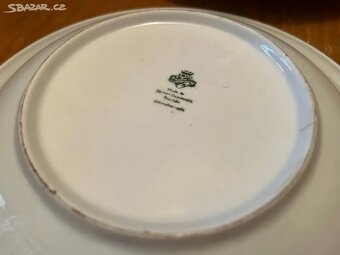 Retro hluboké talíře (sada 6ks, zelený okraj) - 4