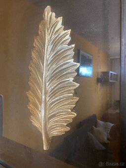 Masivní dřevěný obraz s kovovým listem - 4