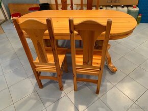 Prodám stůl plus židle masív borovice - 4