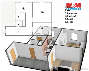 Prodej bytu 1+1, 43 m², Vimperk, ul. Mírová - 4